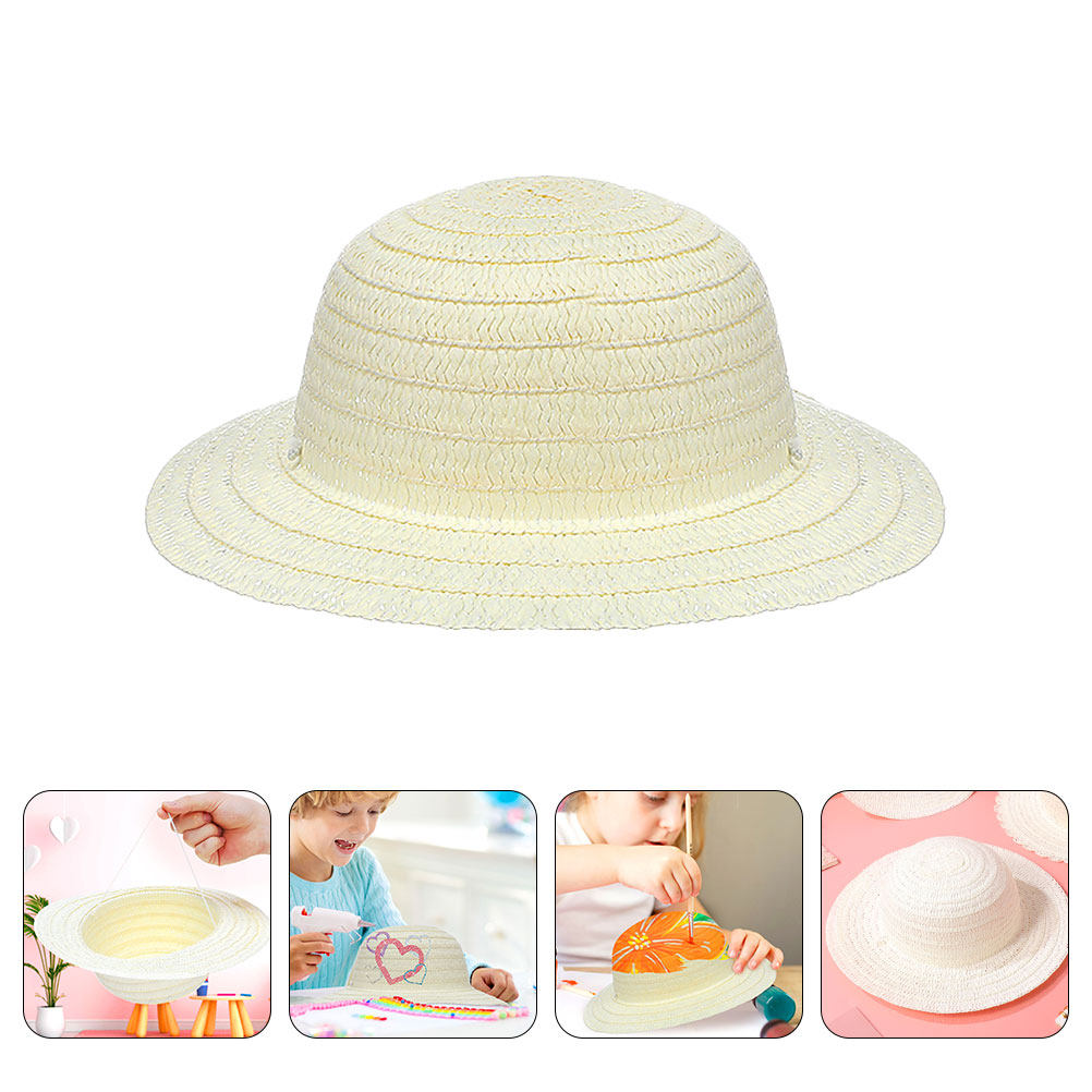 Painting Supplies - 8 Cappelli di Paglia Bianchi per