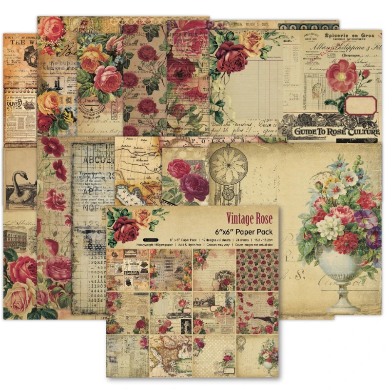 Vintage Junk Journal Scrapbooking Paper - Scrapbook Pad modello assortito Decoupage cartoncino