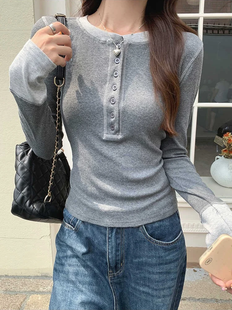 Embroidery - T-Shirt Patchwork Y2K 2025, Top Grunge