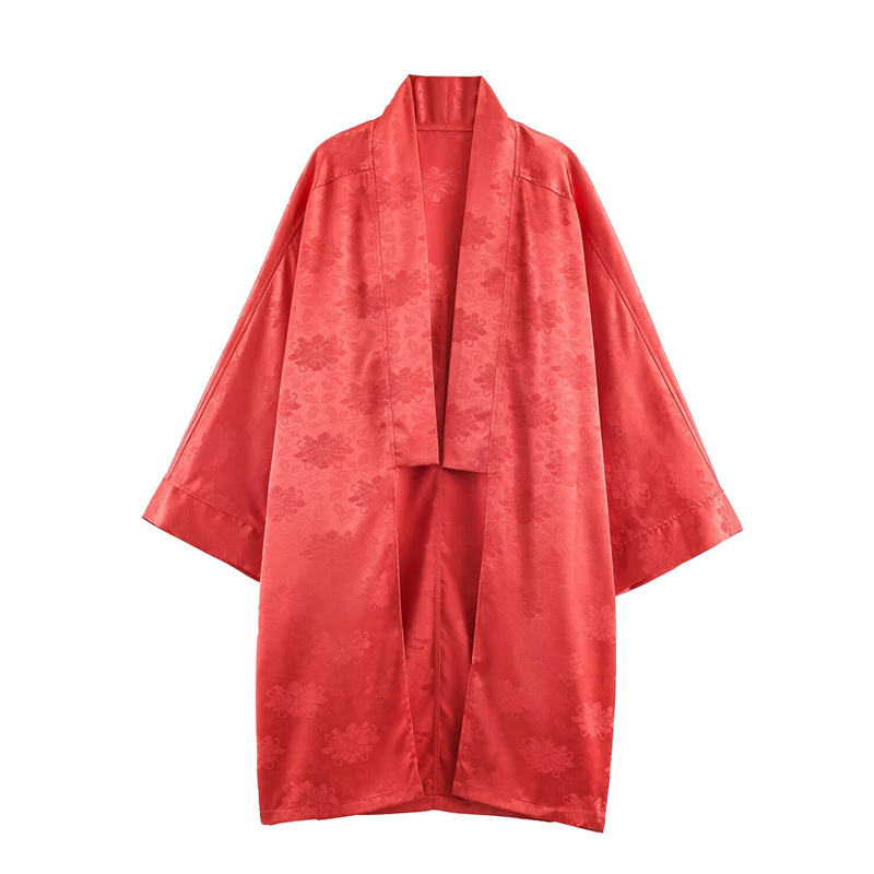 Embroidery - Kimono da donna in raso jacquard