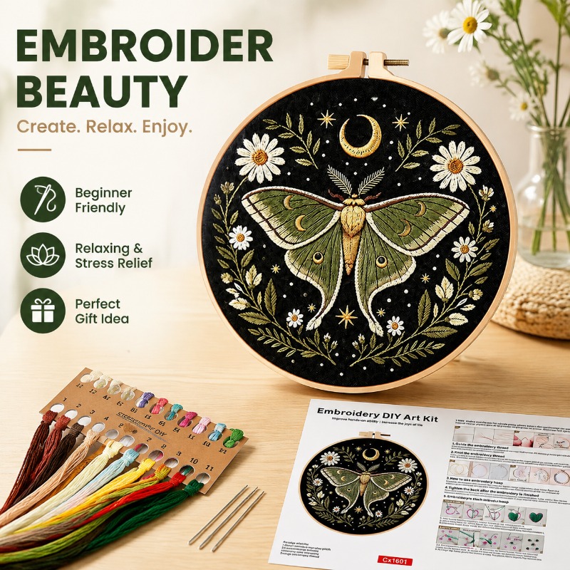 Cross Stitch Stamped Kits Beginners - Kit Fai-da-Te per Ricamo a Punto