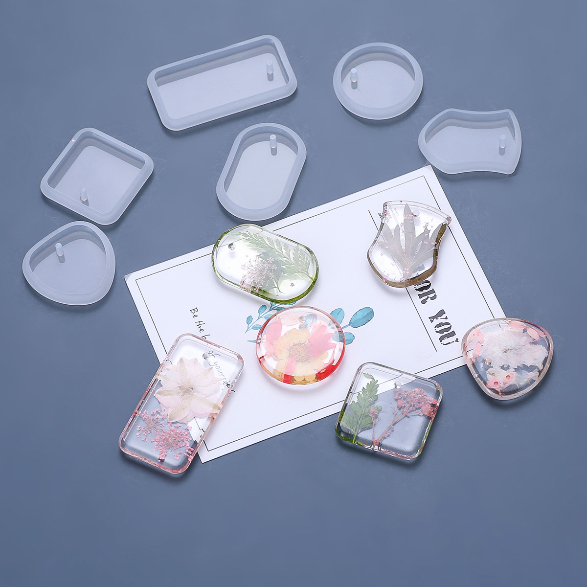 Silicone Epoxy Resin Molds Set - 1/6/10 pz fai da te portachiavi