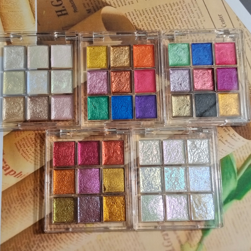 Watercolor Paint Set Solid Pigment - 9 colore Nail Solid Pigment Aurora
