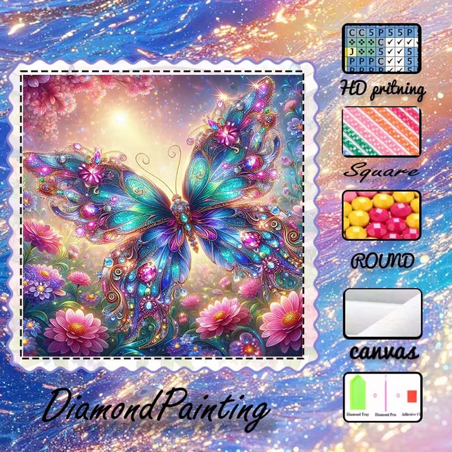 5D Diamond Painting Kit Full Drill - 1 pezzo di tessuto floccato 5D