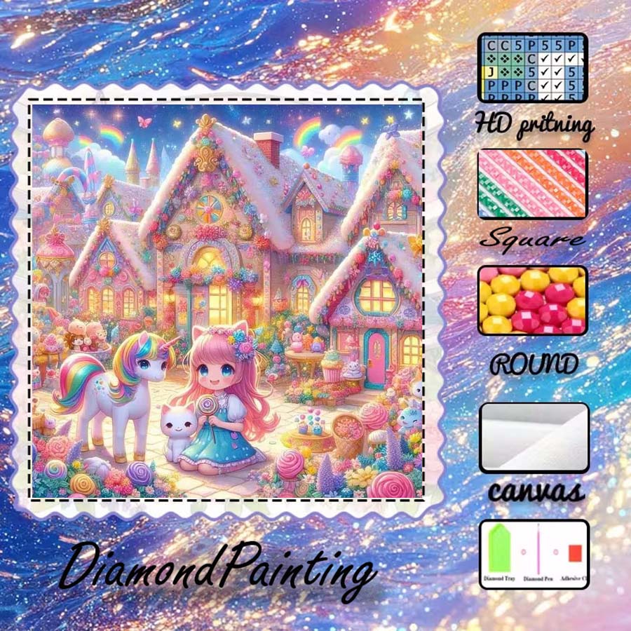 5D Diamond Painting Kit Full Drill - 1 pezzo di tessuto floccato 5D