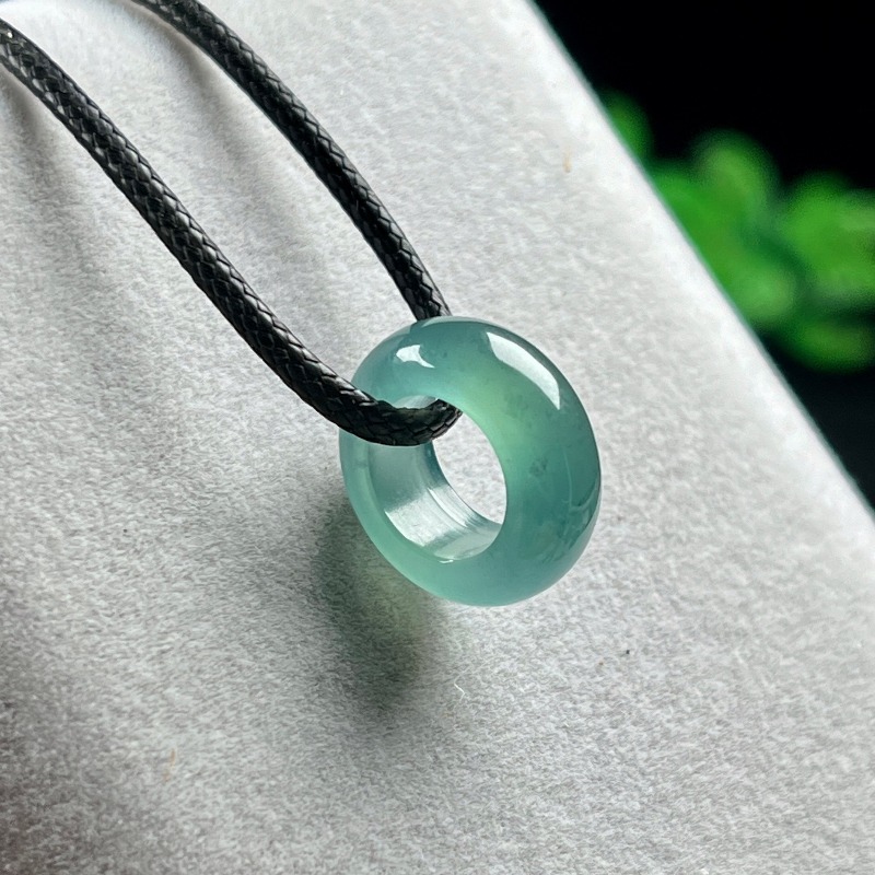 Beading - Anello con Ciondolo Smeraldo Naturale Blu