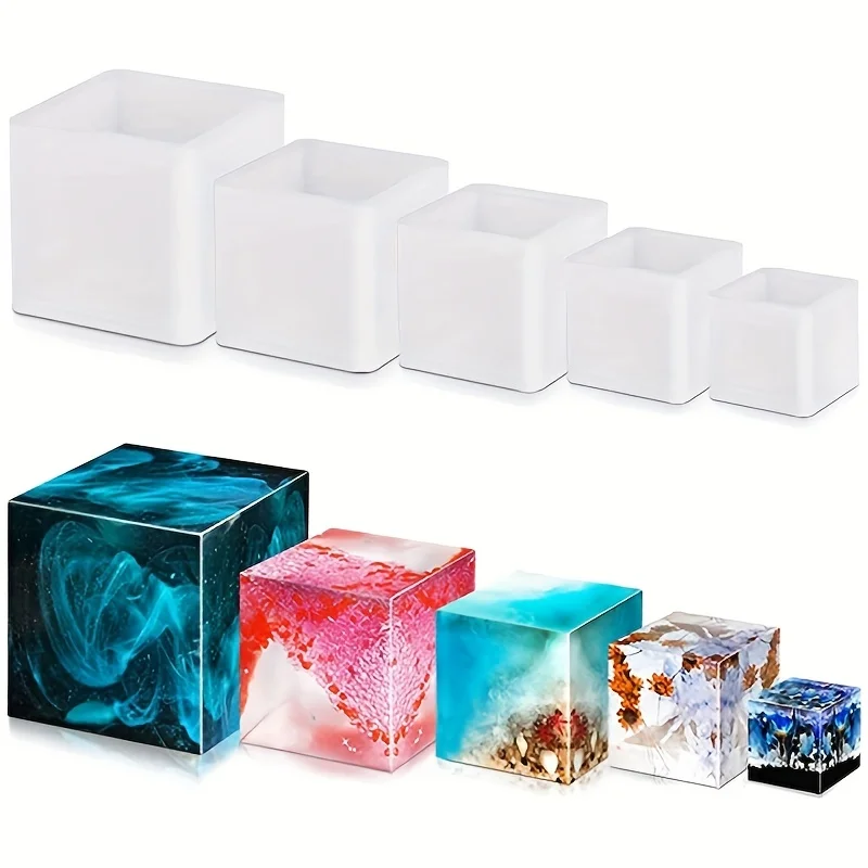 Silicone Epoxy Resin Molds Set - Stampo in resina quadrata da 5
