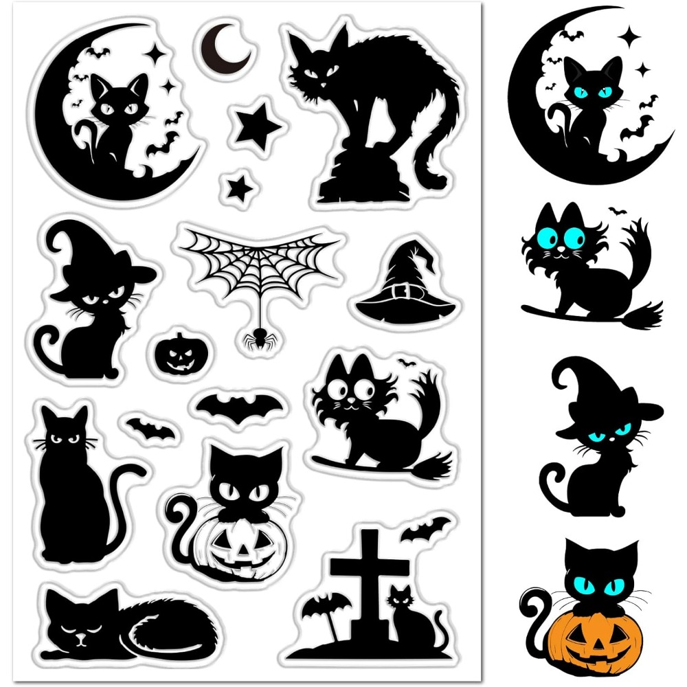 Clear Silicone Stamps For Card Making - Timbri in gomma trasparente per gatti