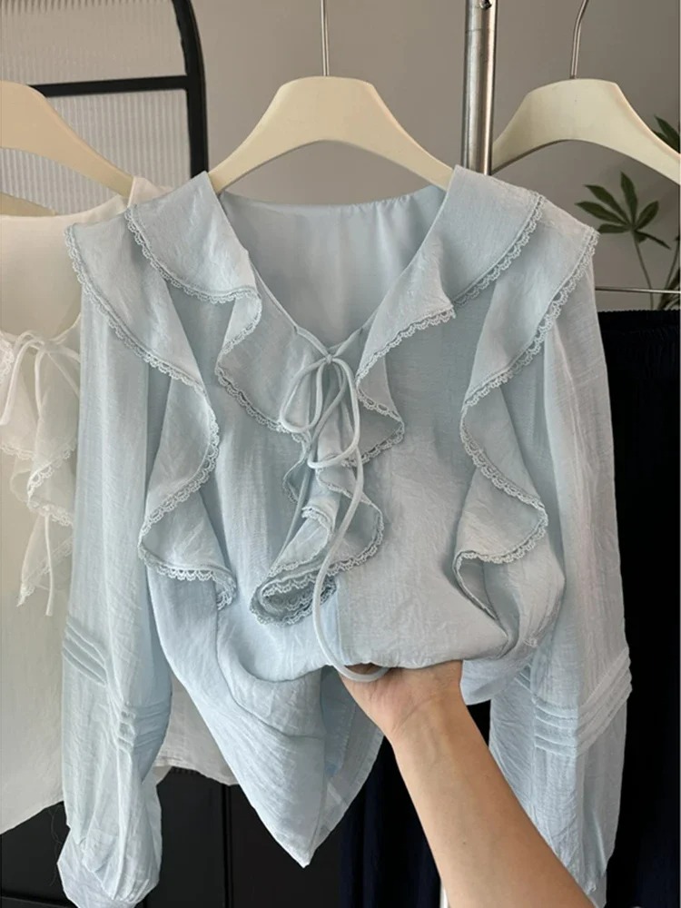 Embroidery - Camicetta Chic Francese con Scollo a