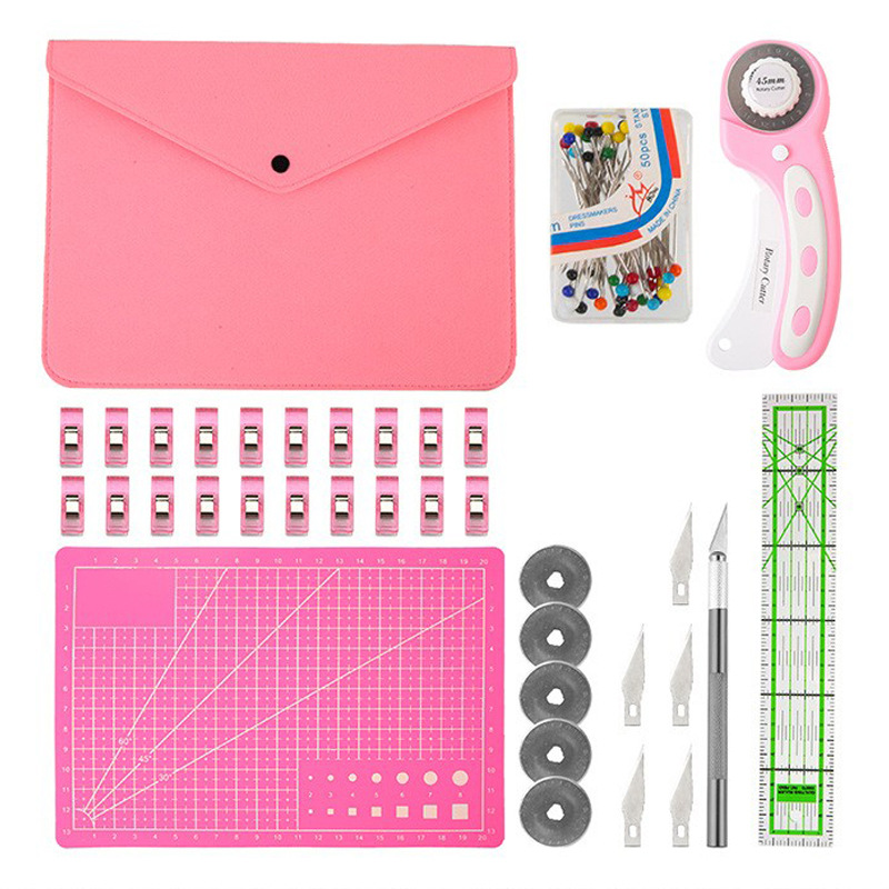 Rotary Cutter For Fabric 45Mm - Set di frese rotanti rosa -