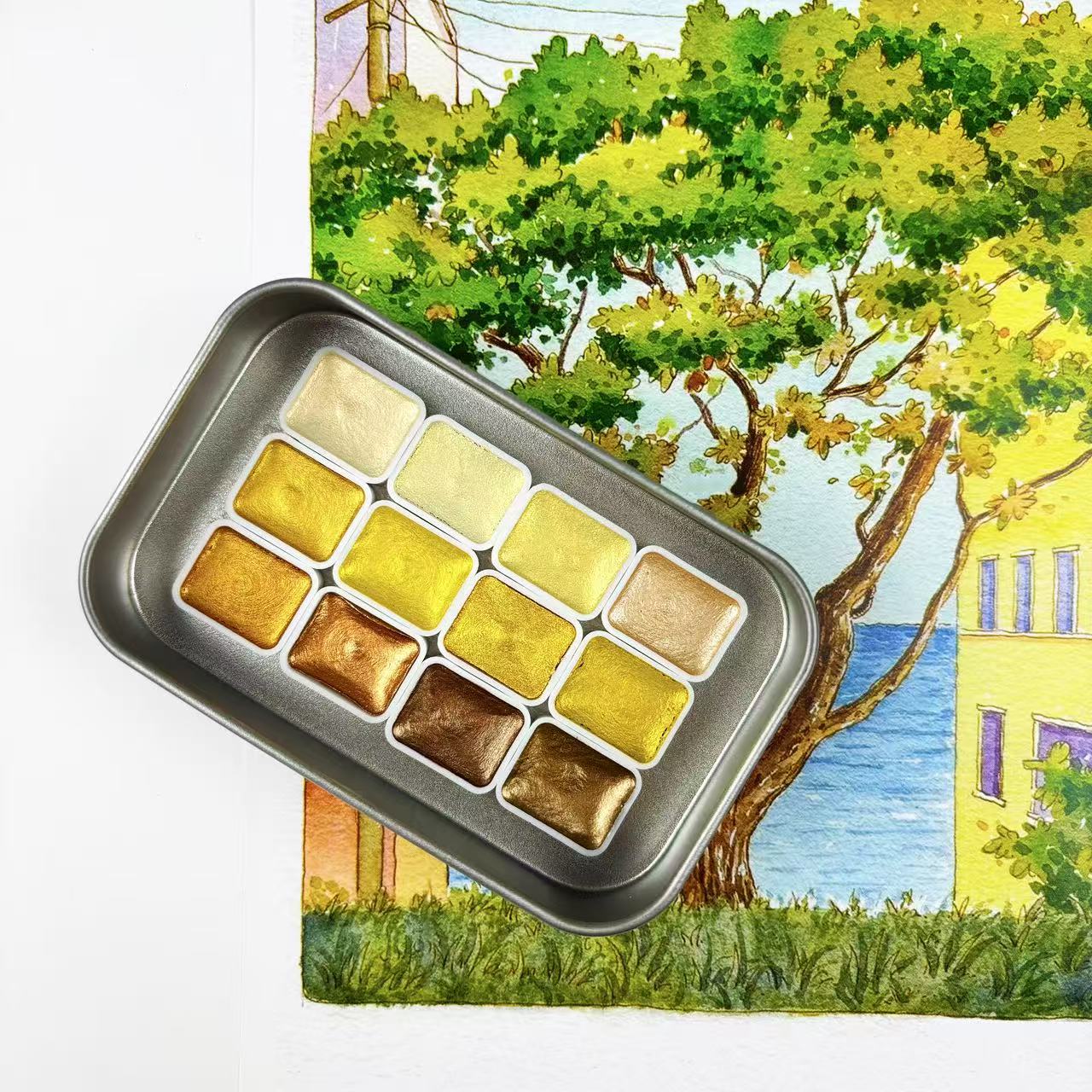 Watercolor Paint Set Solid Pigment - Un set completo di pigmenti per