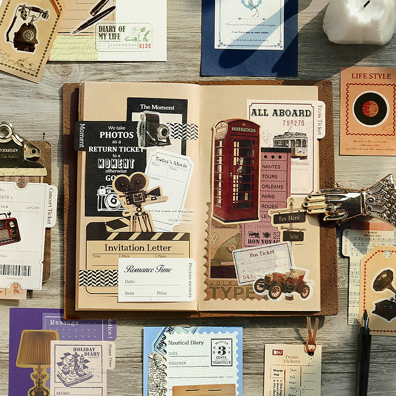Vintage Junk Journal Scrapbooking Paper - 30 Fogli di Carta Vintage per