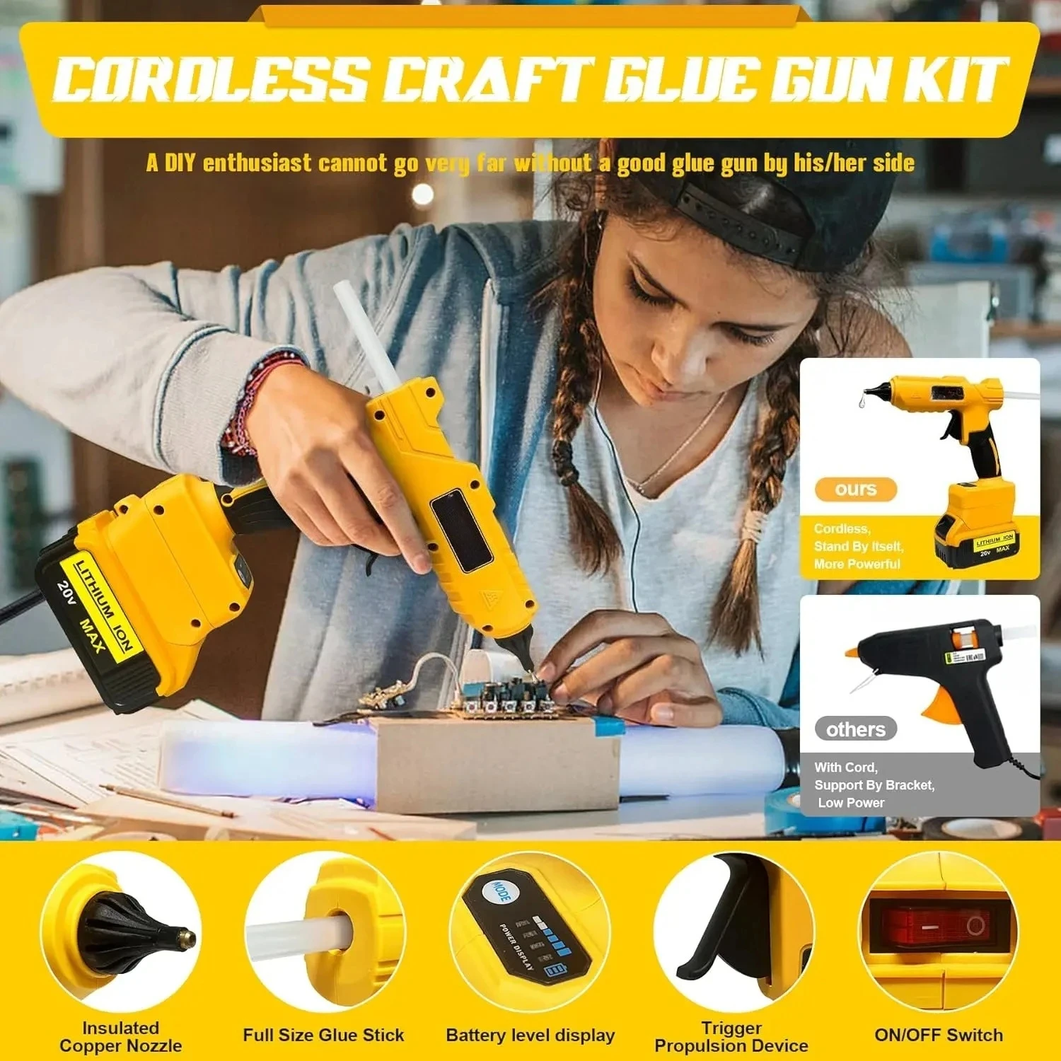 Pistola per colla a caldo elet - Hot Melt Glue Gun Cordless recensione e prezzo