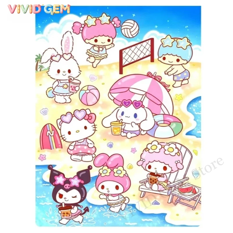 VIVID GEM Sanrio 5D DIY Diamon - 5D Diamond Painting Kit Full Drill recensione e prezzo