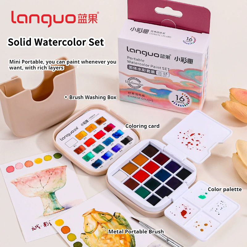 LANGUO 16 colori Set di colori - Watercolor Paint Set Solid Pigment recensione e prezzo
