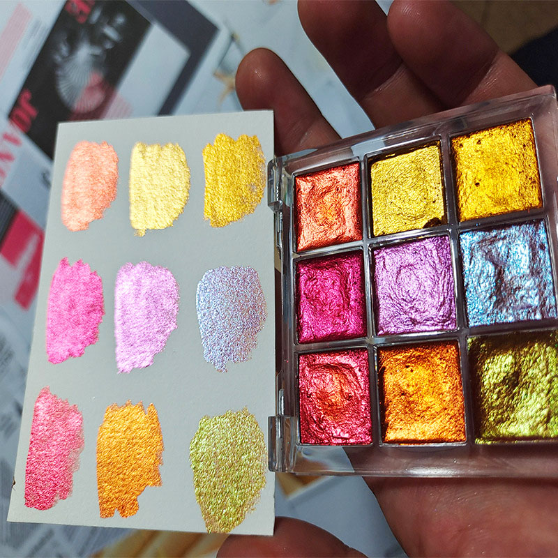 9 colore Nail Solid Pigment Au - Watercolor Paint Set Solid Pigment recensione e prezzo
