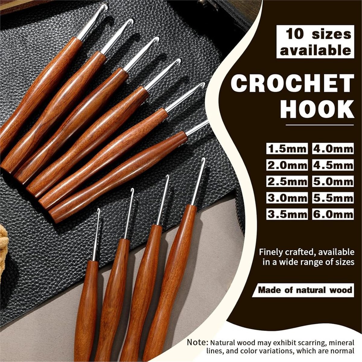 NOCM Set di 5 Uncinetti, Uncin - Wooden Crochet Hooks Ergonomic Handle recensione e prezzo
