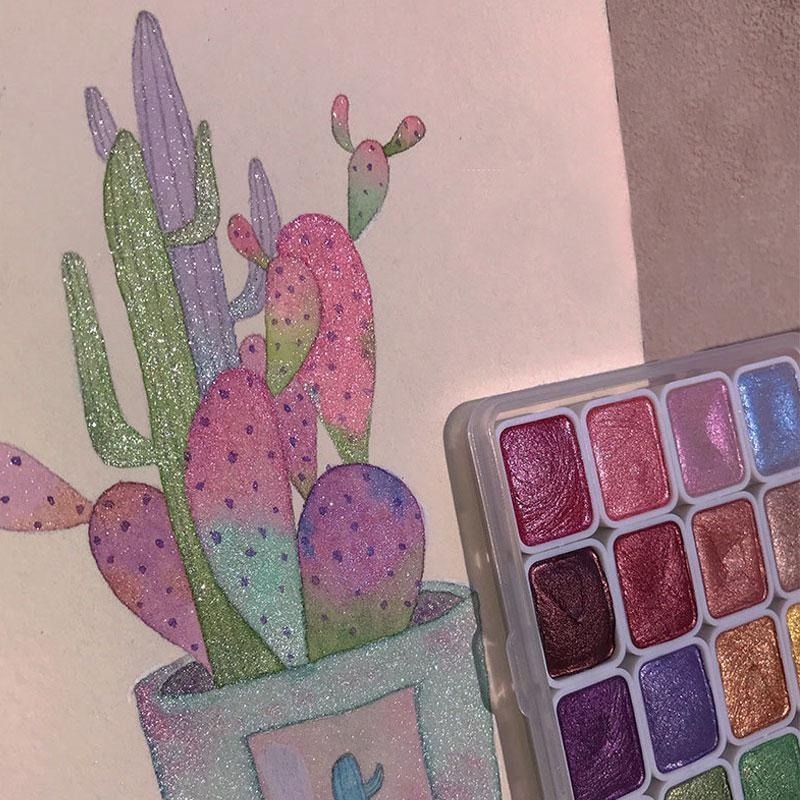 Colori perlescenti Portatili 2 - Watercolor Paint Set Solid Pigment recensione e prezzo