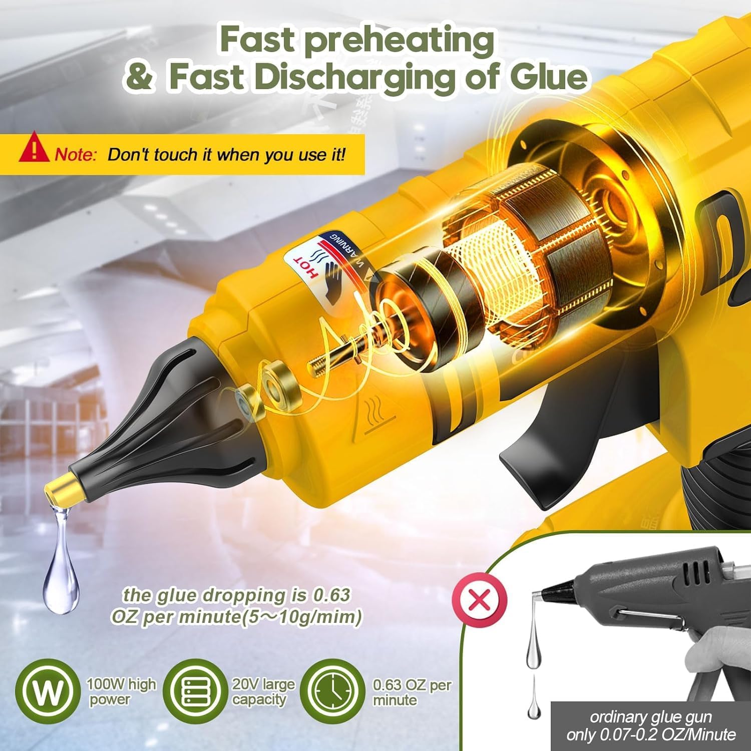Pistola per colla a caldo senz - Hot Melt Glue Gun Cordless recensione e prezzo